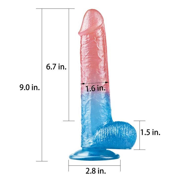 Dildo Dazzle Studsv 9 Pink and Blue - LO-LV318014 - Teknashop Ltd