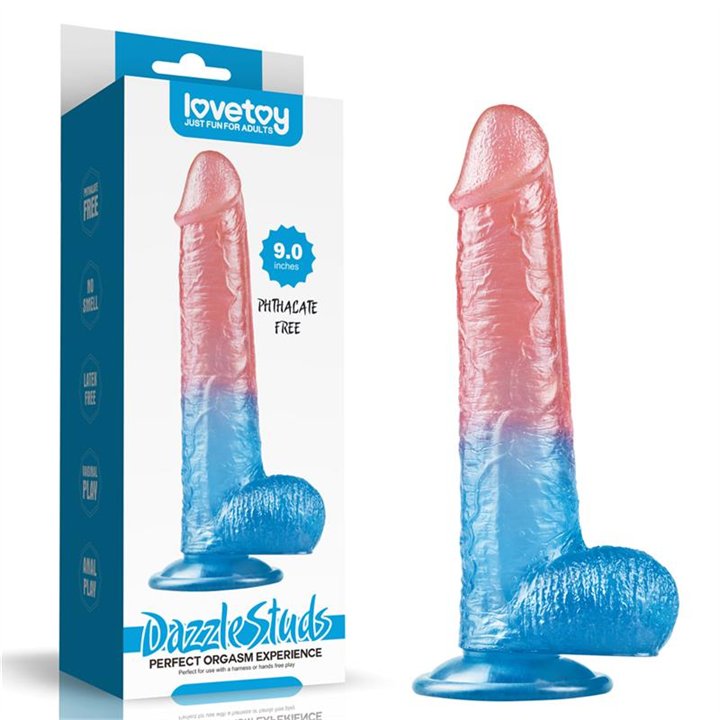 Dildo Dazzle Studsv 9 Pink and Blue - LO-LV318014 - Teknashop Ltd