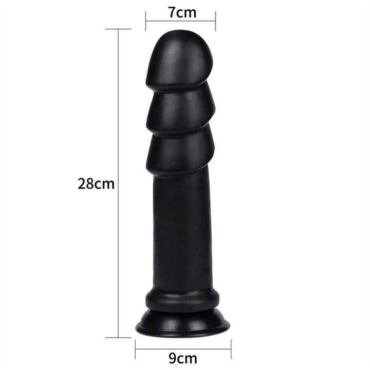 Dildo King Sized Anal Ripples 11.25 Black - LO-LV2244 - Teknashop Ltd