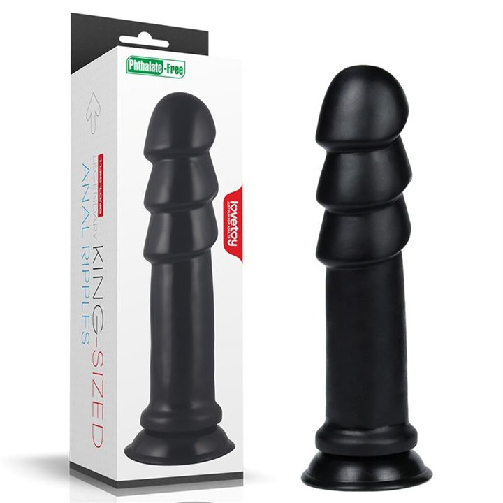 Dildo King Sized Anal Ripples 11.25 Black - LO-LV2244 - Teknashop Ltd