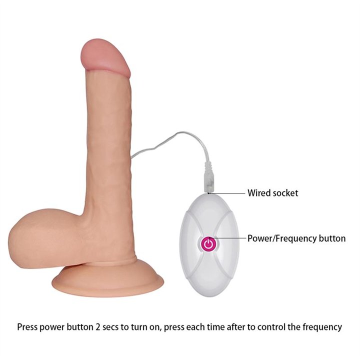 Dildo The Ultra Soft Dude with Vibration 7.5 Flesh - LO-LV1091 - Teknashop Ltd