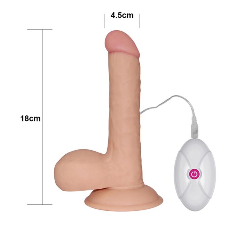 Dildo The Ultra Soft Dude with Vibration 7.5 Flesh - LO-LV1091 - Teknashop Ltd