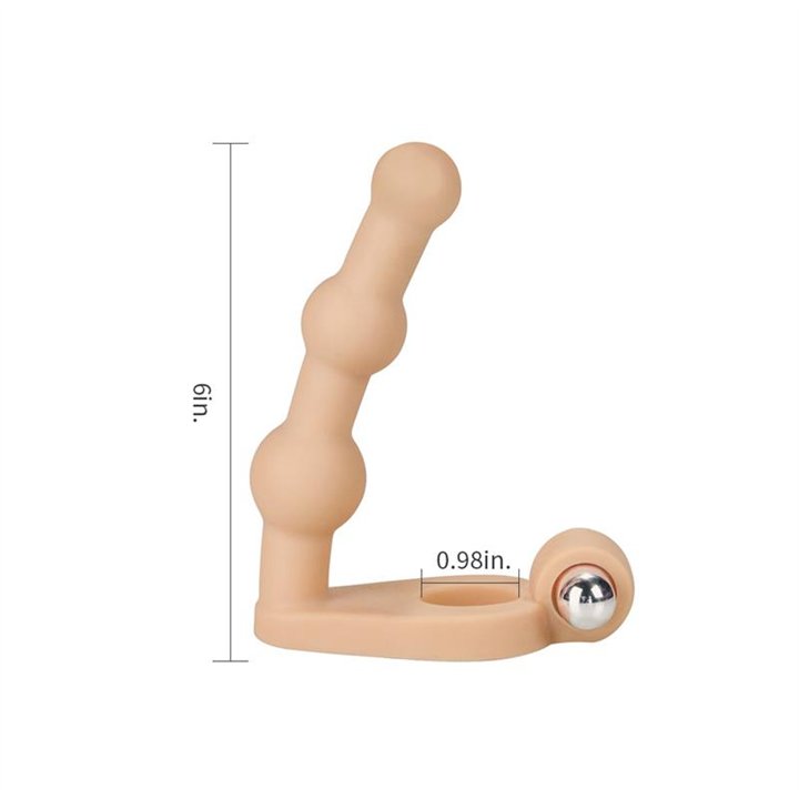 Anal Stimulator The Ultra Soft Bead 6 with Vibration Flesh - LO-LV320104 - Teknashop Ltd
