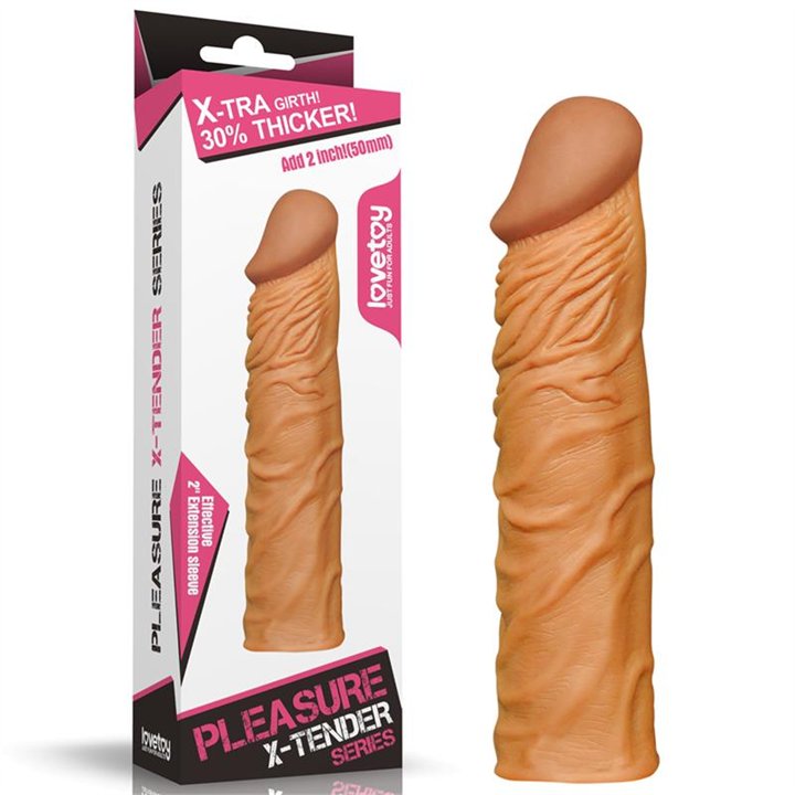 Penis Sleeve Add 2 Pleasure X Tender Brown - LO-LV1052 - Teknashop Ltd
