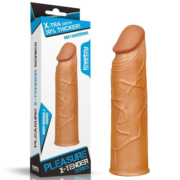 Penis Sleeve Pleasure X Tender Brown - LO-LV1050 - Teknashop Ltd