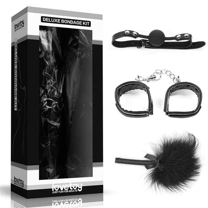Bondage Kit Deluxe Black - LO-SM1006 - Teknashop Ltd