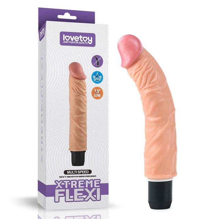 Dildo Flexi 9.5 with Vibration Flesh - LO-LV1014 - Teknashop Ltd