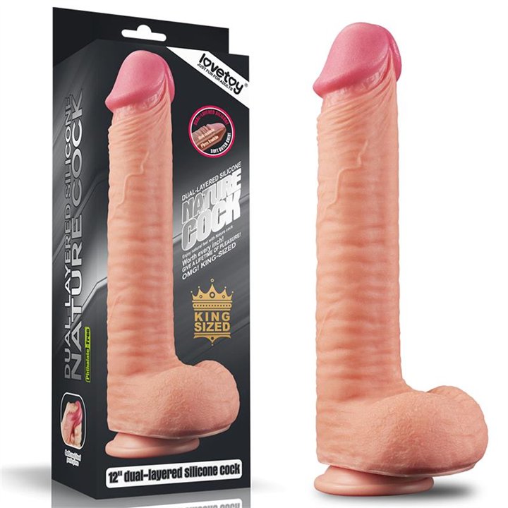 Dildo Nature 12 Dual Layer Flesh - LO-LV411013 - Teknashop Ltd