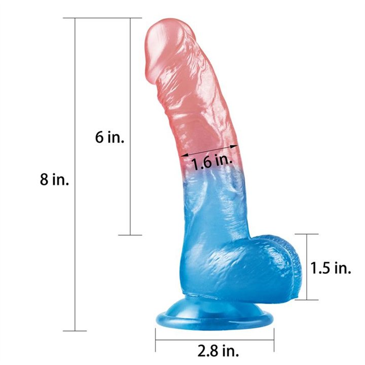 Dildo Dazzle Studs 8 Pink and Blue - LO-LV318013 - Teknashop Ltd