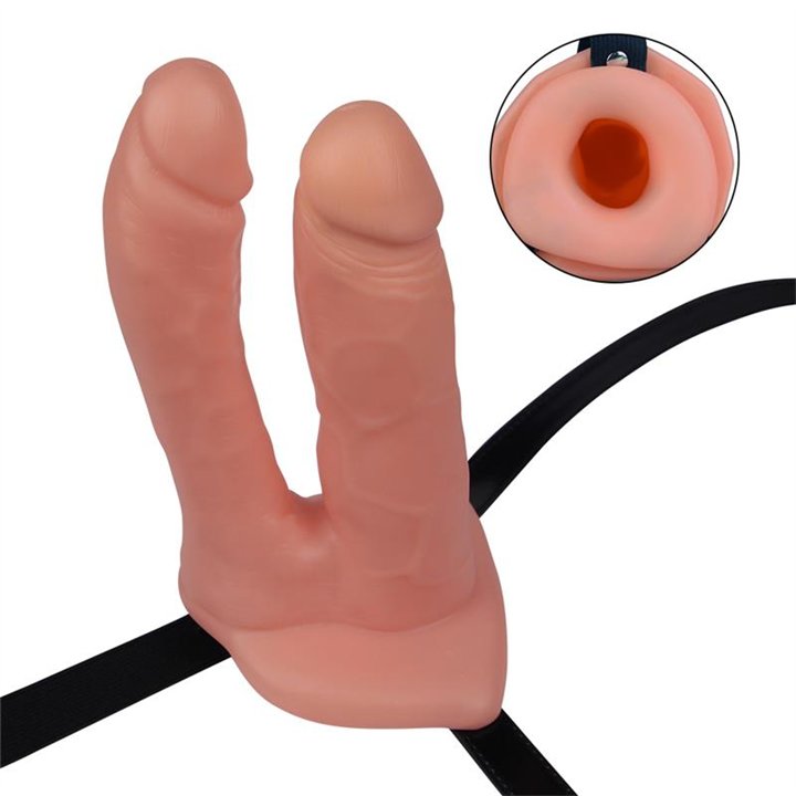 Harness Double Hollow Dildo - LO-LV3005 - Teknashop Ltd