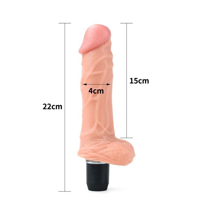 Dildo Flexi 9 with Vibration Flesh - LO-LV1011 - Teknashop Ltd