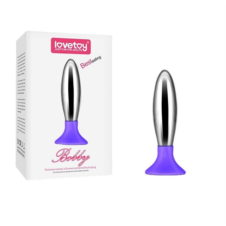 Butt Plug Bobby Metal and Silicone Purple - LO-LV2708-PU - Teknashop Ltd