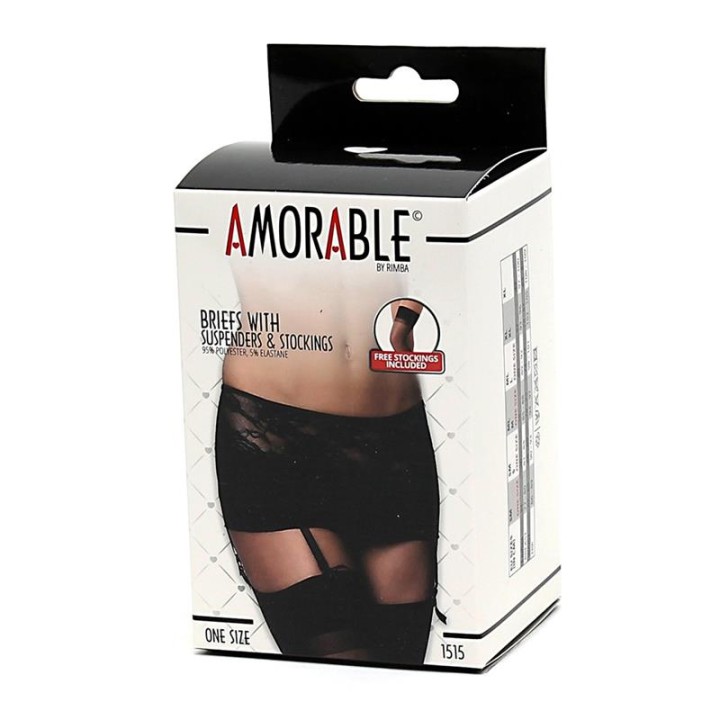 Garter Belt with Panties and Stockings One Size - R1515 - Teknashop Ltd