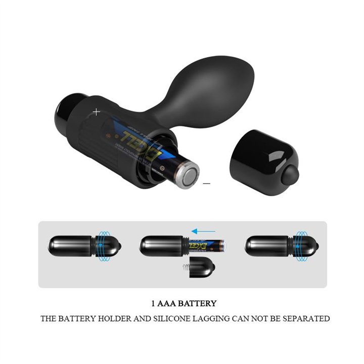 Butt Plug With Vibration Silcione - BI-040077 - Teknashop Ltd