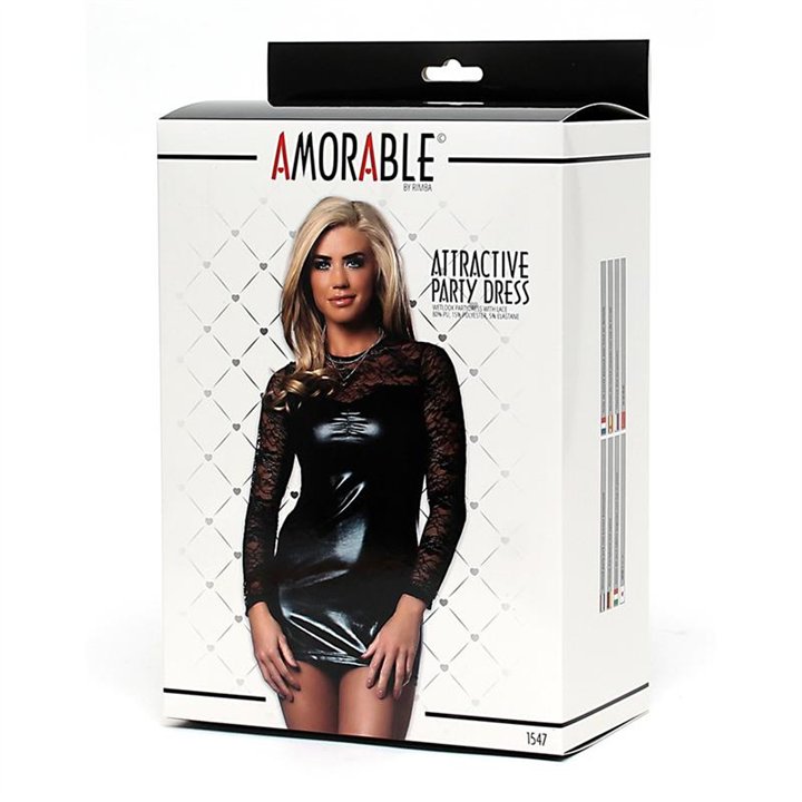 Party Dress Wetlook with Lace - R1547.4 - Teknashop Ltd