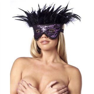 Máscara de Lujo con Plumas Purple - R8123 - Teknashop Ltd