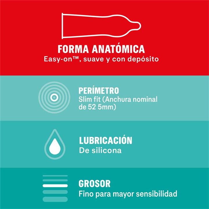 Condoms Sensitivo Slim Fit 10 Units - 8428076000373 - Teknashop Ltd