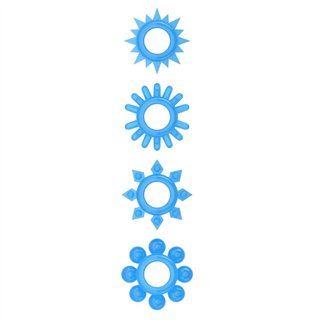 Lumino Play Set 4 Penis Ring Blue Light - LO-LV343011 - Teknashop Ltd