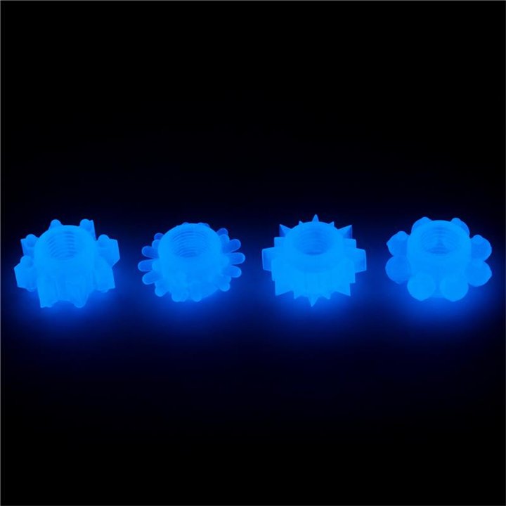 Lumino Play Set 4 Penis Ring Blue Light - LO-LV343011 - Teknashop Ltd