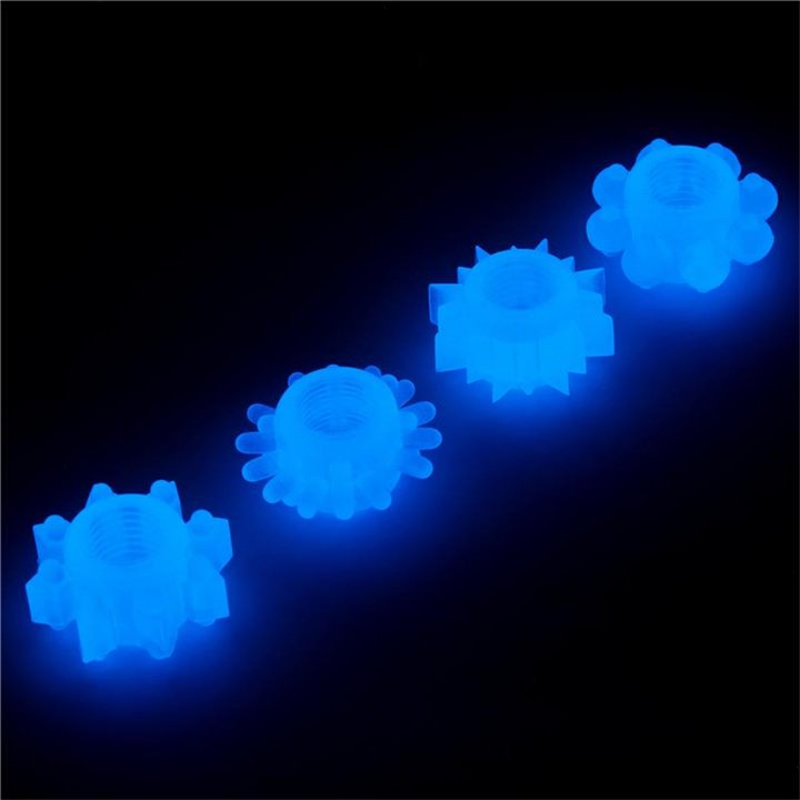 Lumino Play Set 4 Penis Ring Blue Light - LO-LV343011 - Teknashop Ltd
