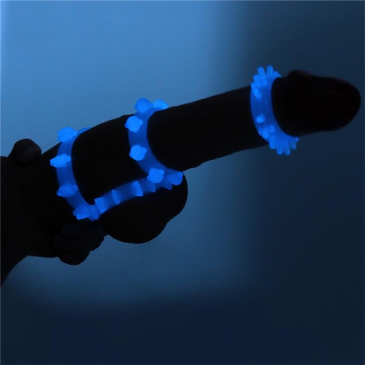 Lumino Play Set 4 Penis Ring Blue Light - LO-LV343011 - Teknashop Ltd