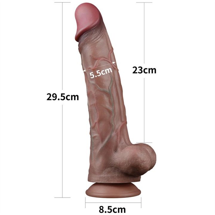 Dual Layered Platinum Silicone Dildo 11.5 - LO-LV411054 - Teknashop Ltd
