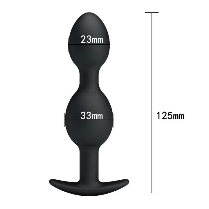 Pretty Love Silicone Anal Balls Black - BI-040035 - Teknashop Ltd