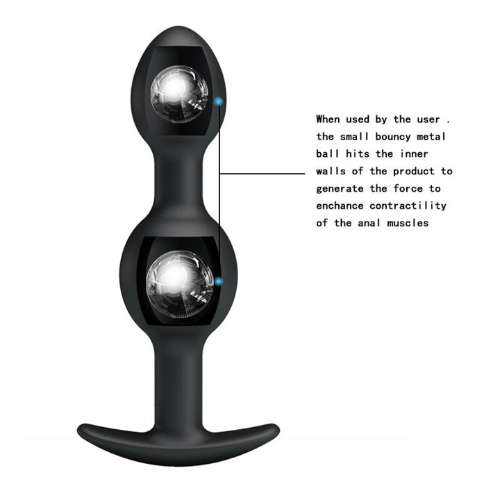 Pretty Love Silicone Anal Balls Black - BI-040035 - Teknashop Ltd