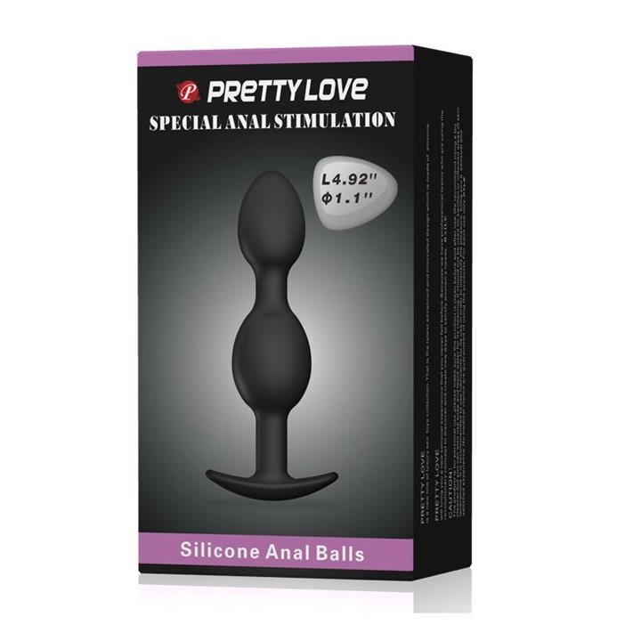 Pretty Love Silicone Anal Balls Black - BI-040035 - Teknashop Ltd