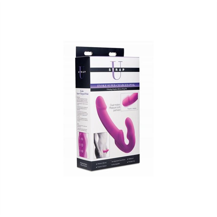 Evoke Vibrating Strapless Strap-On Pink - S848518029782 - Teknashop Ltd