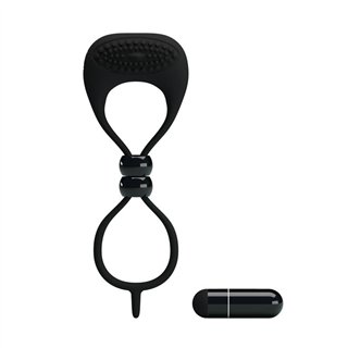 Pretty Love Vibrating Cock Ring Locker Black - BI-210149 - Teknashop Ltd
