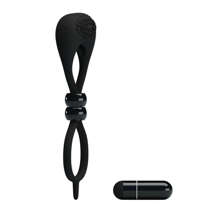 Pretty Love Vibrating Cock Ring Locker Black - BI-210149 - Teknashop Ltd