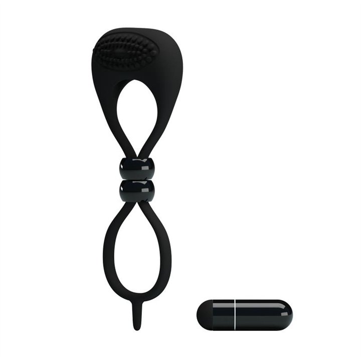 Pretty Love Vibrating Cock Ring Locker Black - BI-210149 - Teknashop Ltd