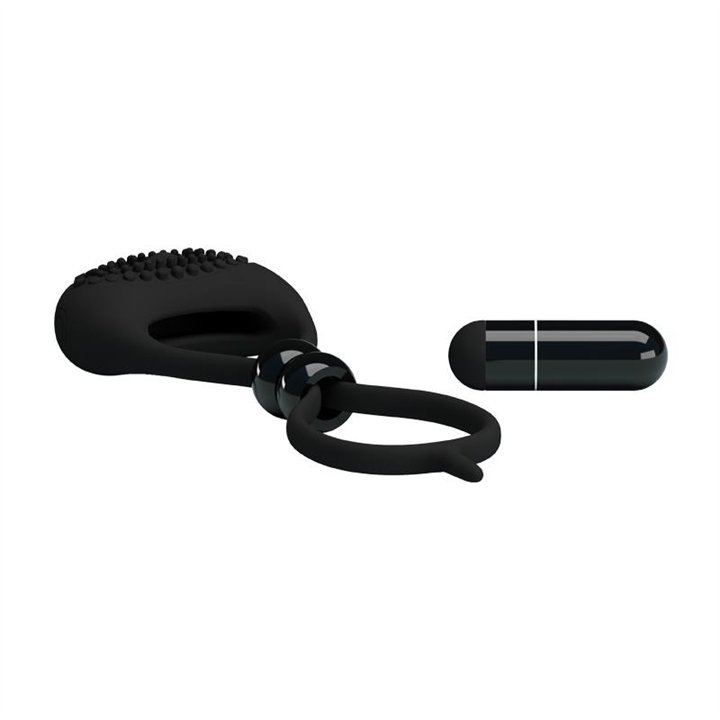 Pretty Love Vibrating Cock Ring Locker Black - BI-210149 - Teknashop Ltd