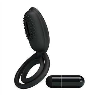 Pretty Love Vibrating Cock Ring Esther Black - BI-026218 - Teknashop Ltd