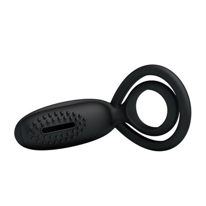 Pretty Love Vibrating Cock Ring Esther Black - BI-026218 - Teknashop Ltd