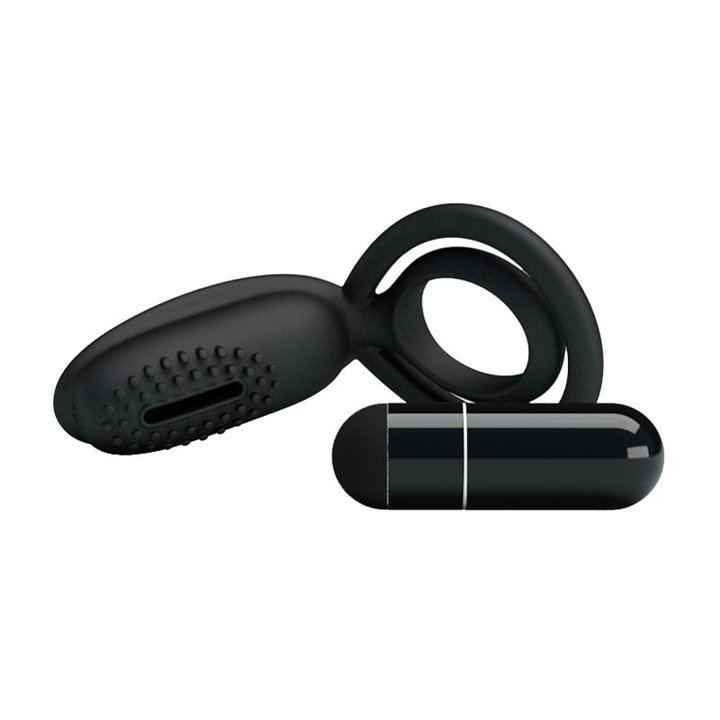 Pretty Love Vibrating Cock Ring Esther Black - BI-026218 - Teknashop Ltd