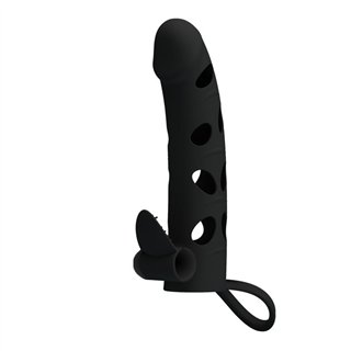 Cock Sleeve with Bullet Black - BI-026215 - Teknashop Ltd