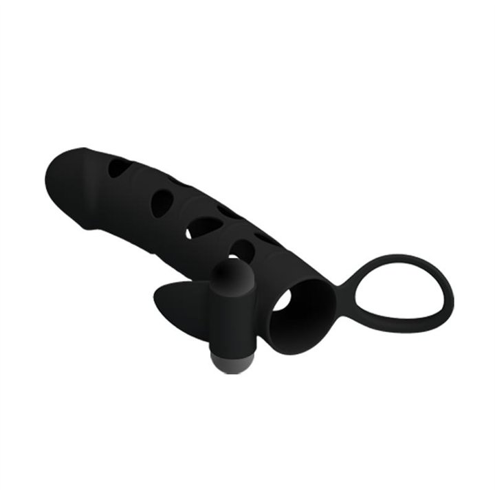 Cock Sleeve with Bullet Black - BI-026215 - Teknashop Ltd