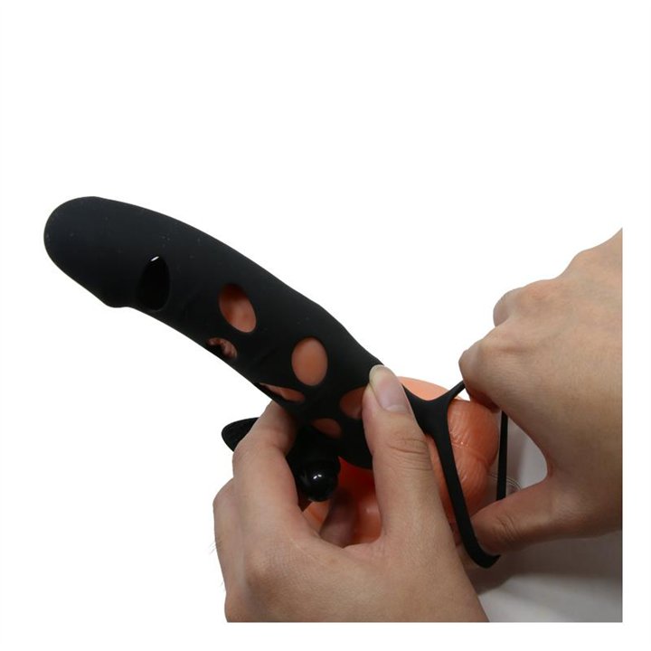 Cock Sleeve with Bullet Black - BI-026215 - Teknashop Ltd