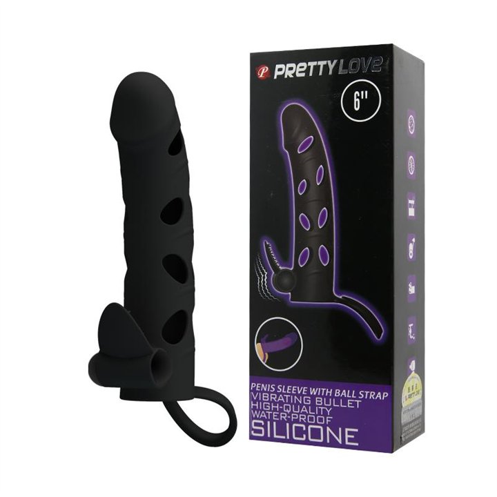 Cock Sleeve with Bullet Black - BI-026215 - Teknashop Ltd