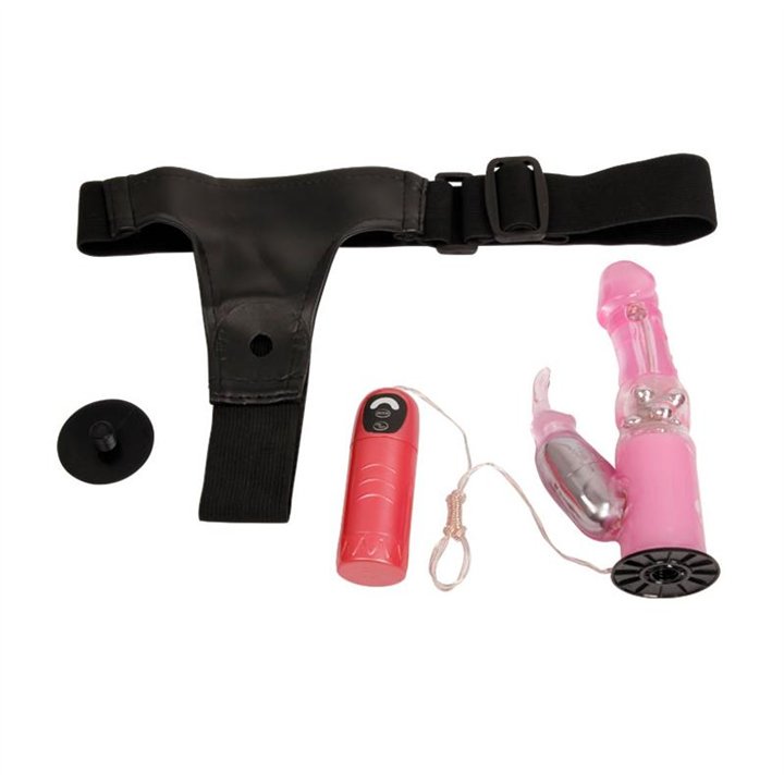 Baile Vibrating Strap-on with Dildo Pink  18 cm - BW-022038 - Teknashop Ltd