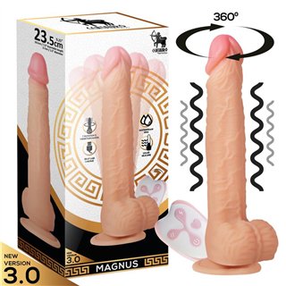 Magnus 3.0 Realistic Vibrating and Rotating Dildo Remote Control Liquid Silicone - IN-043 - Teknashop Ltd