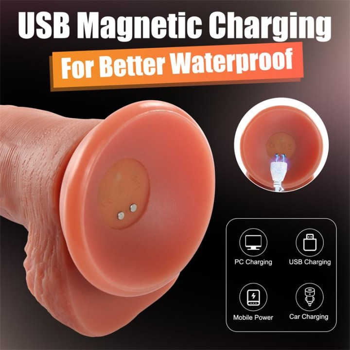 Magnus 3.0 Realistic Vibrating and Rotating Dildo Remote Control Liquid Silicone - IN-043 - Teknashop Ltd