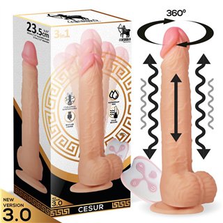 Cesur 3.0 Realistic Dildo Vibrating, Wavy, 360º and Up-and-Down Movement Remote Control USB - IN-044 - Teknashop Ltd