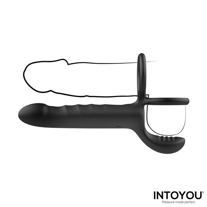 Magnor Dildo with Double Ring and Balls Stimulator - U-232 - Teknashop Ltd