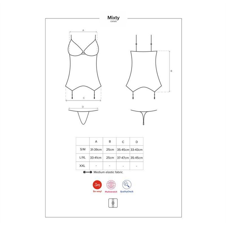 Mixty Corset and Thong Size L/XL - 5901688225431 - Teknashop Ltd