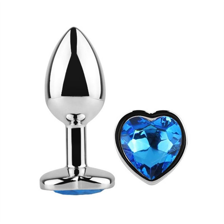 Heart Shaped Butt Plug Blue Sapphire Size L - AD-245 - Teknashop Ltd