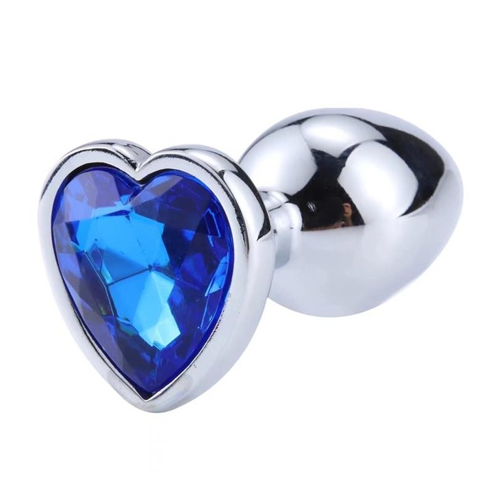 Heart Shaped Butt Plug Blue Sapphire Size L - AD-245 - Teknashop Ltd