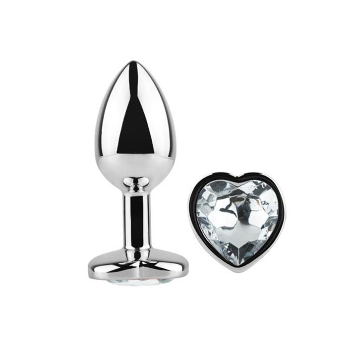 Heart Shaped Butt Plug White Size M - AD-243 - Teknashop Ltd
